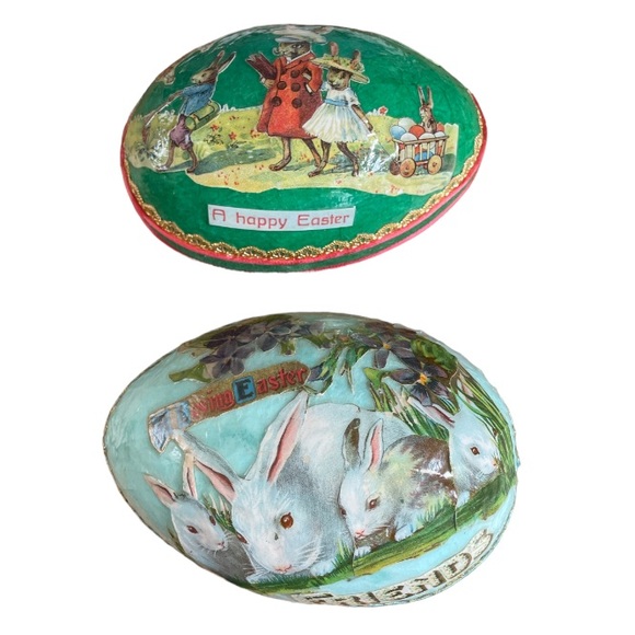 VINTAGE➕German Paper Mache Easter Eggs - Picture 1 of 8
